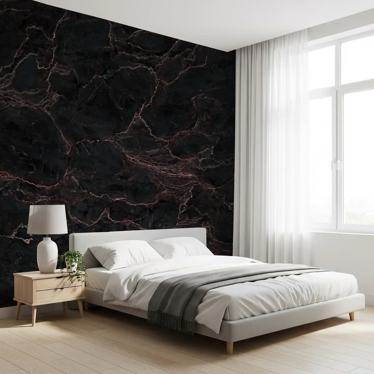 Midnight Stone Texture Wall Mural