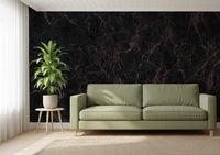 Midnight Copper Vein Marble Wall Mural