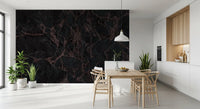 Midnight Copper Vein Marble Wall Mural