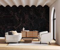 Midnight Copper Vein Marble Wall Mural