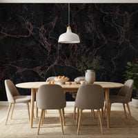 Midnight Copper Vein Marble Wall Mural