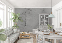 Monochrome Veined Stone Wall Mural