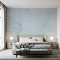 Serene Ice Blue Marble Slab Wall Mural