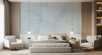 Serene Ice Blue Marble Slab Wall Mural