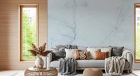 Serene Ice Blue Marble Slab Wall Mural