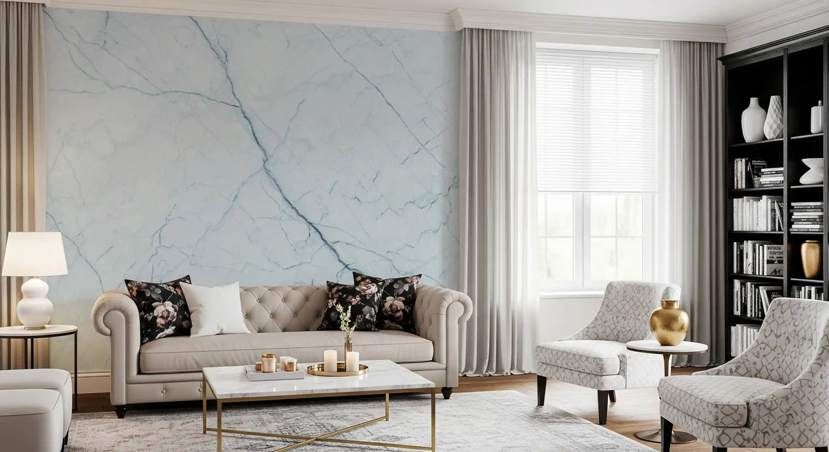 Ethereal Pale Marble Vein Wall Mural
