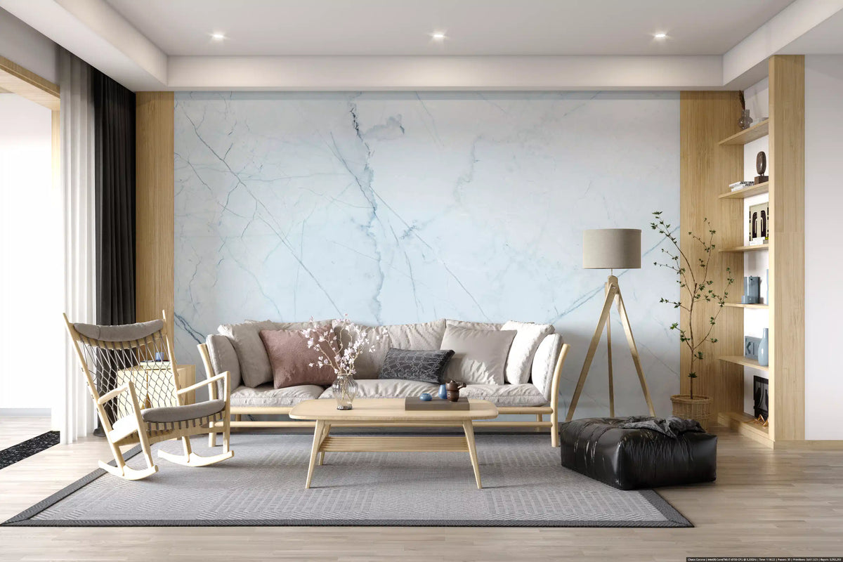 Cool Pale Marble Vein Wall Mural