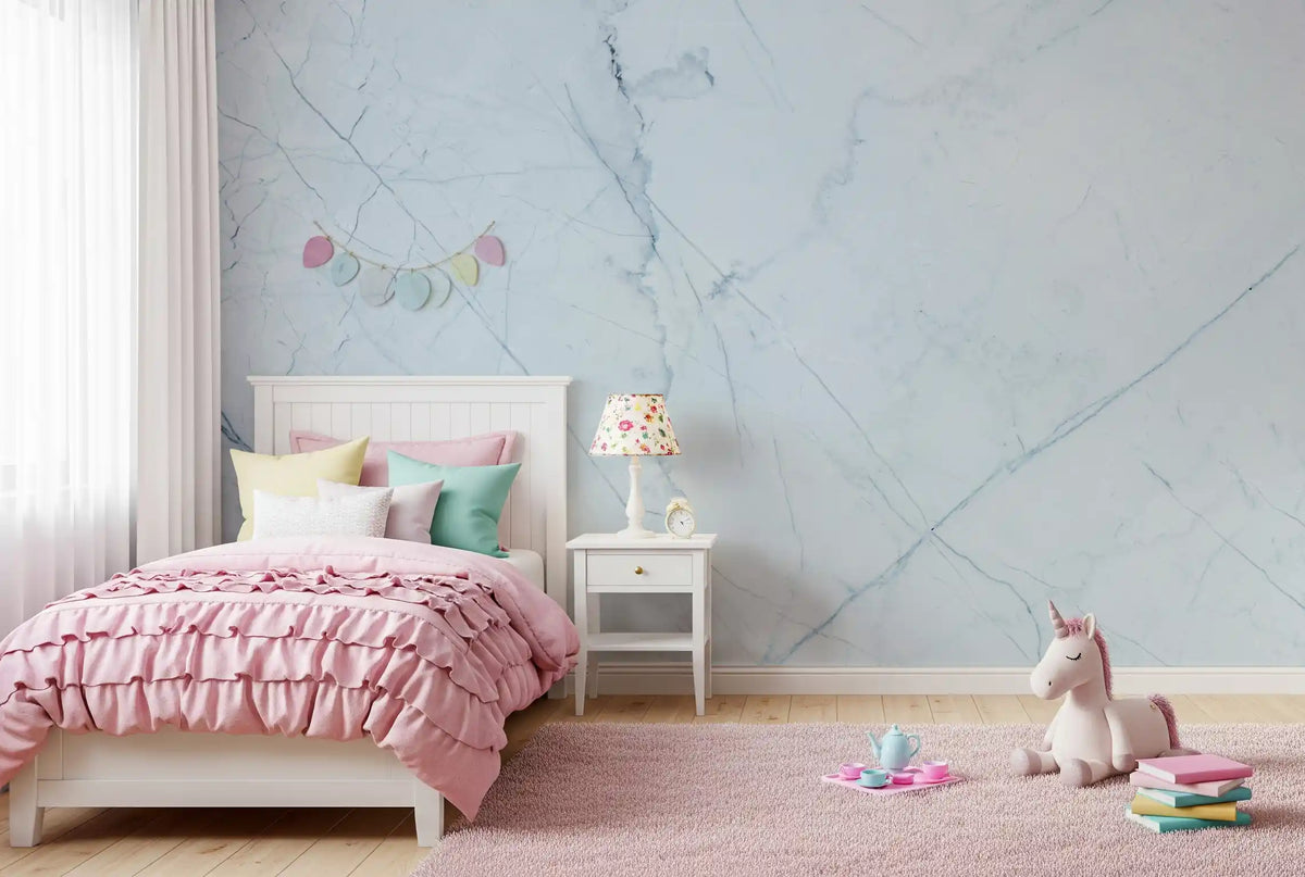 Cool Pale Marble Vein Wall Mural