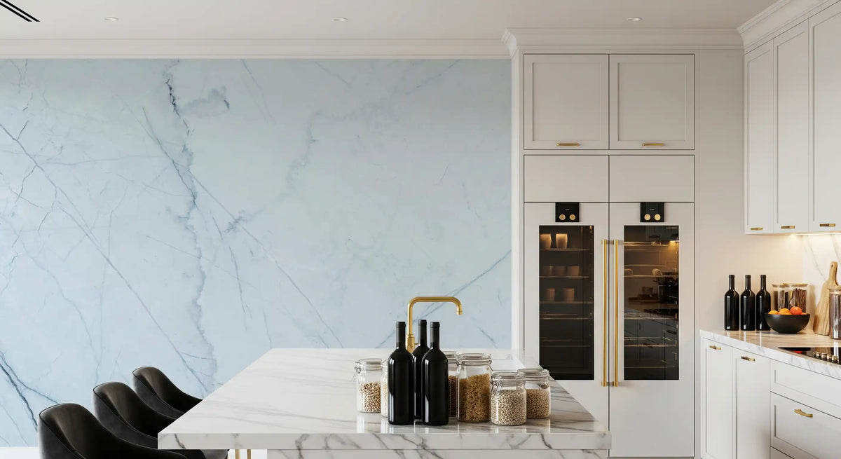 Cool Pale Marble Vein Wall Mural