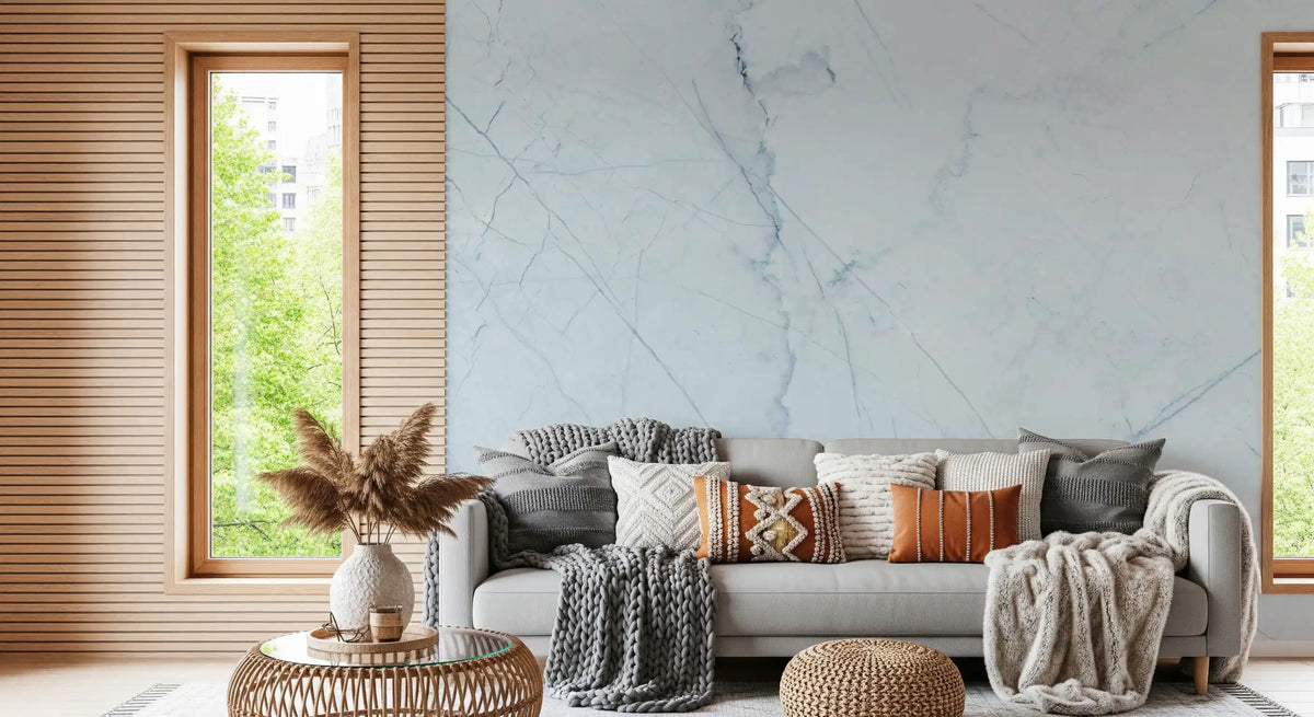 Cool Pale Marble Vein Wall Mural
