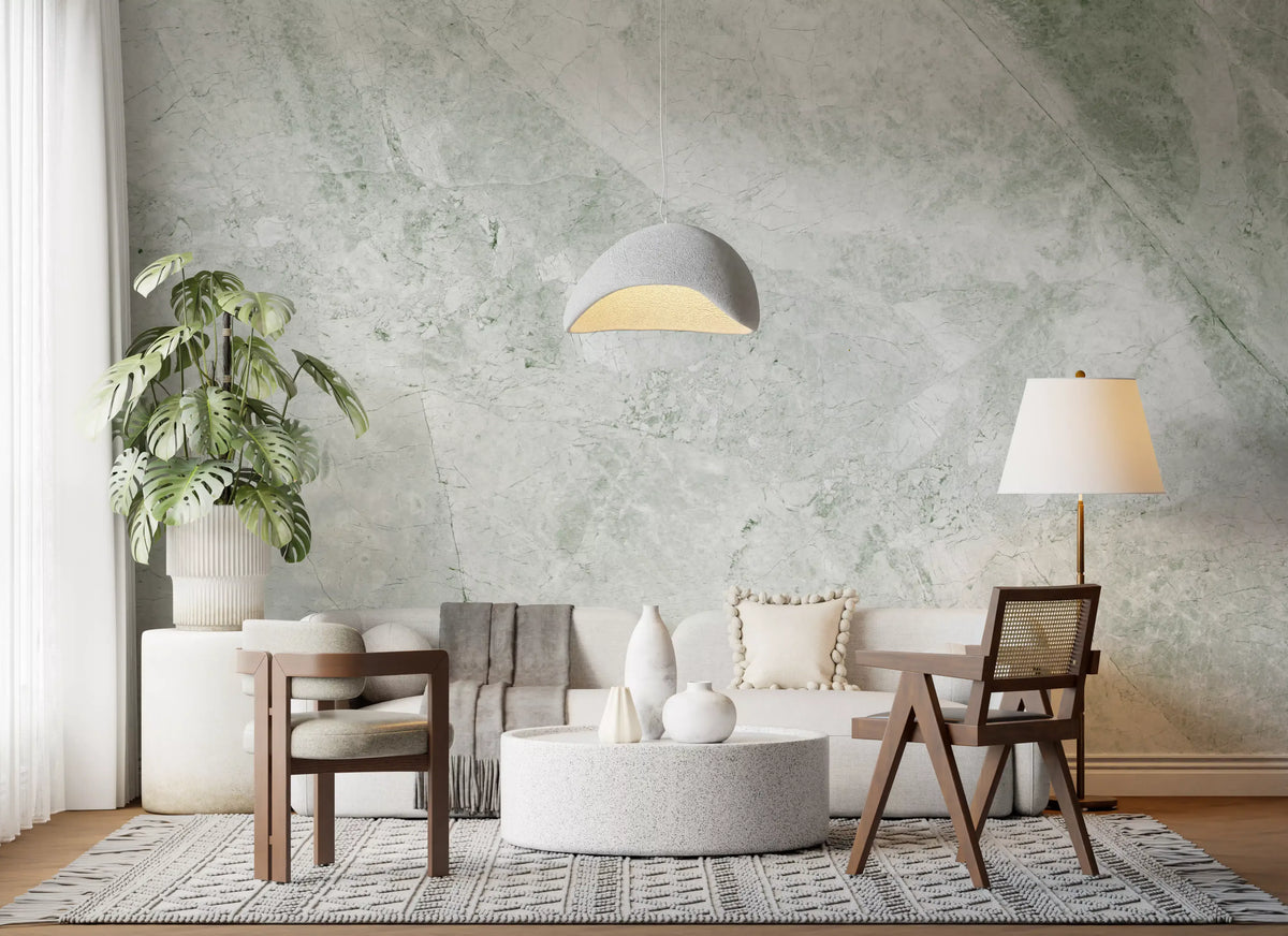 Sage Green Marble Vein Wall Mural
