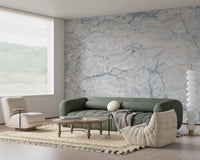 Cool Blue Marble Slab Texture Wall Mural