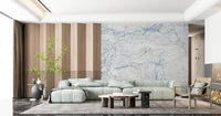 Cool Blue Marble Slab Texture Wall Mural