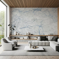Cool Blue Marble Slab Texture Wall Mural