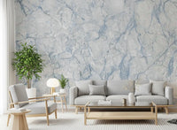 Ethereal Blue Veined Marble Wall Mural