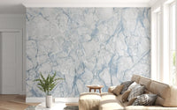 Ethereal Blue Veined Marble Wall Mural