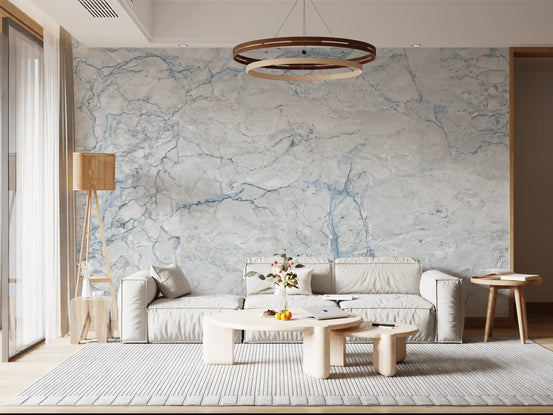 Cool Azure Stone Texture Wall Mural