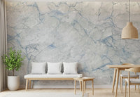Ethereal Blue Vein Stone Texture Wall Mural