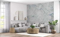 Ethereal Blue Vein Stone Texture Wall Mural