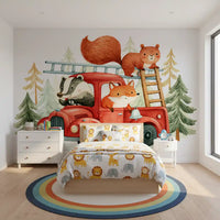 Forest Firefighters Animal Adventure Wall Mural