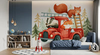 Forest Firefighters Animal Adventure Wall Mural
