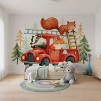 Forest Firefighters Animal Adventure Wall Mural