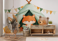 Fox and Friends Camping Adventure Wall Mural