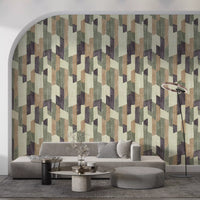 Modern Textured Hand Painted Geometries Calm Wallpaper⁠