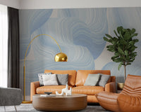 Cerulean Waves Abstract Wall Mural