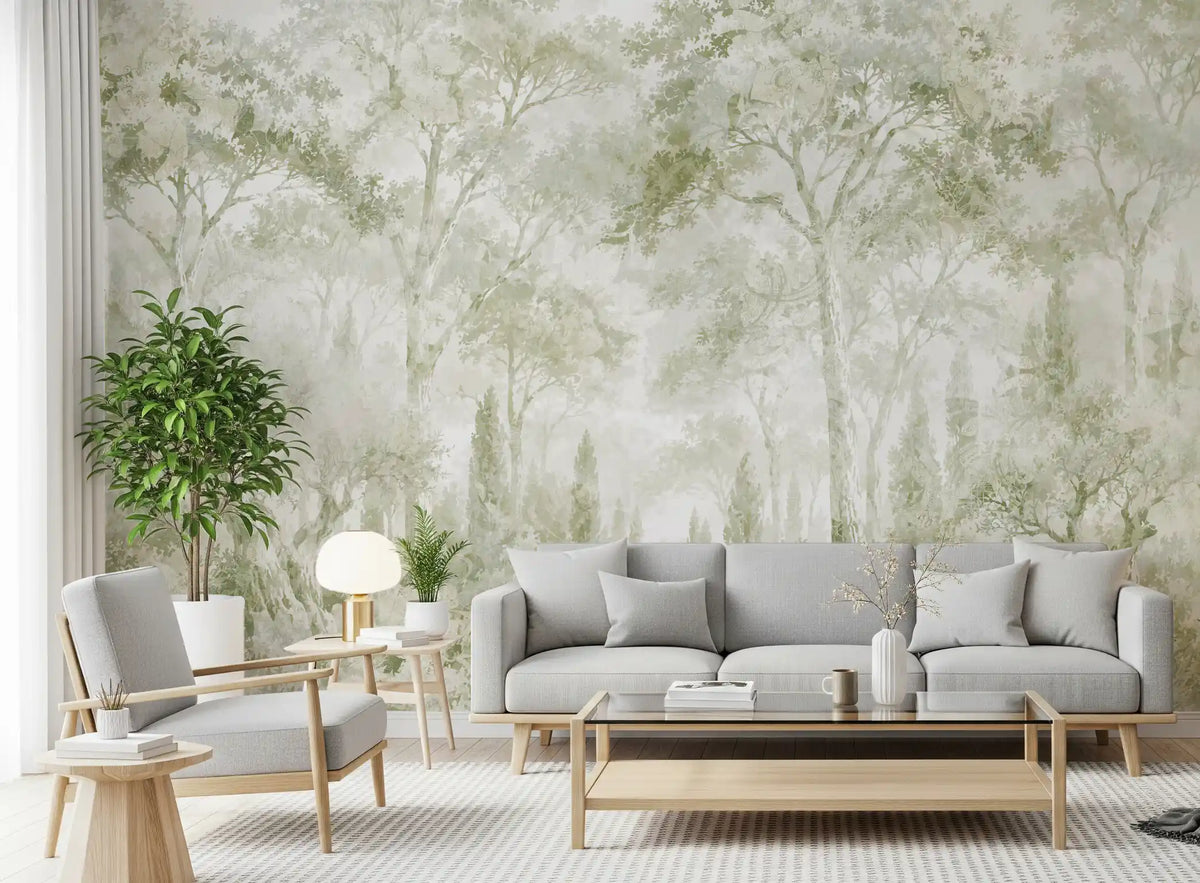 Eucalyptus Green Tuscan Forest Path Wall Mural