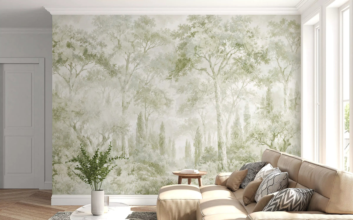 Eucalyptus Green Tuscan Forest Path Wall Mural