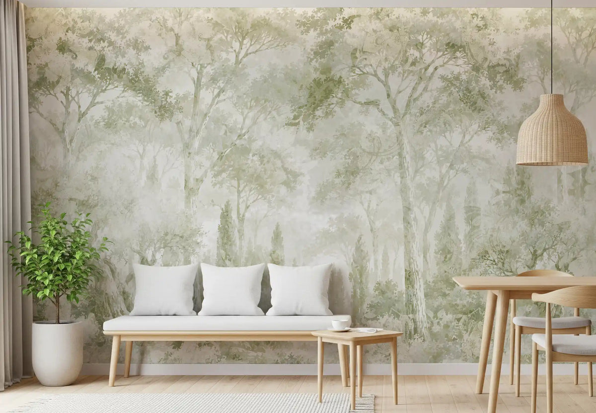 Eucalyptus Green Tuscan Forest Path Wall Mural