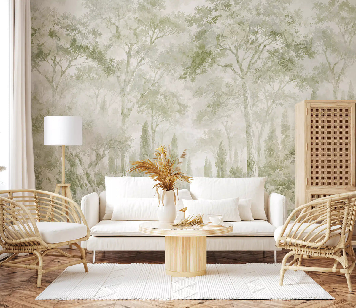 Eucalyptus Green Tuscan Forest Path Wall Mural