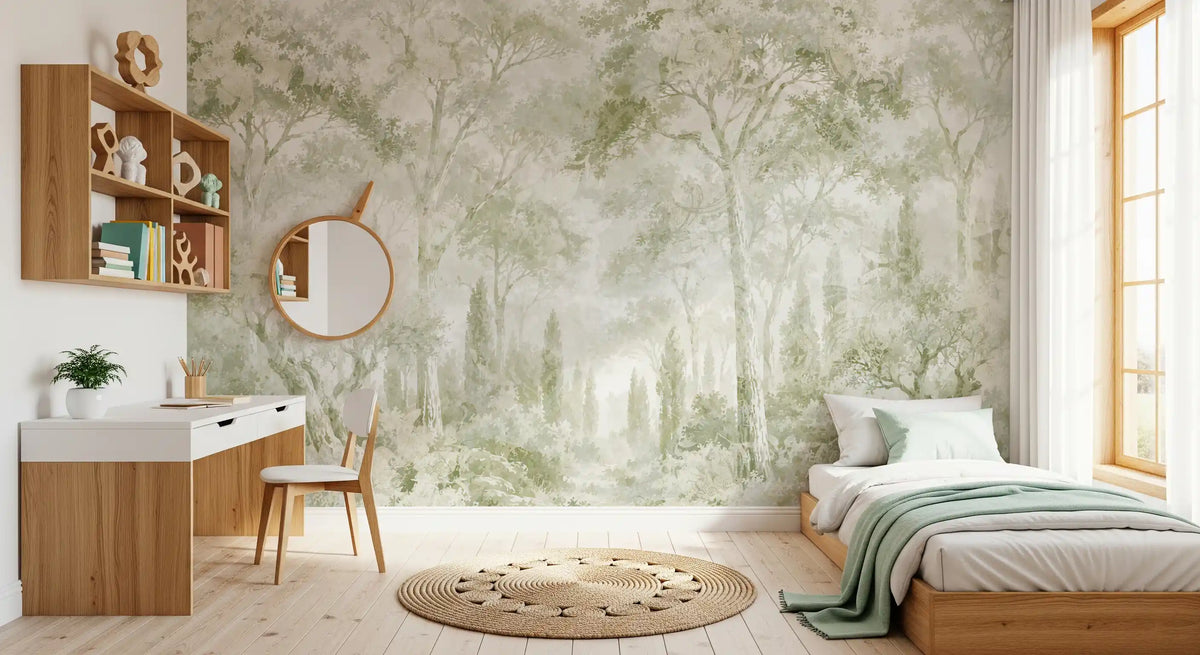 Eucalyptus Green Tuscan Forest Path Wall Mural