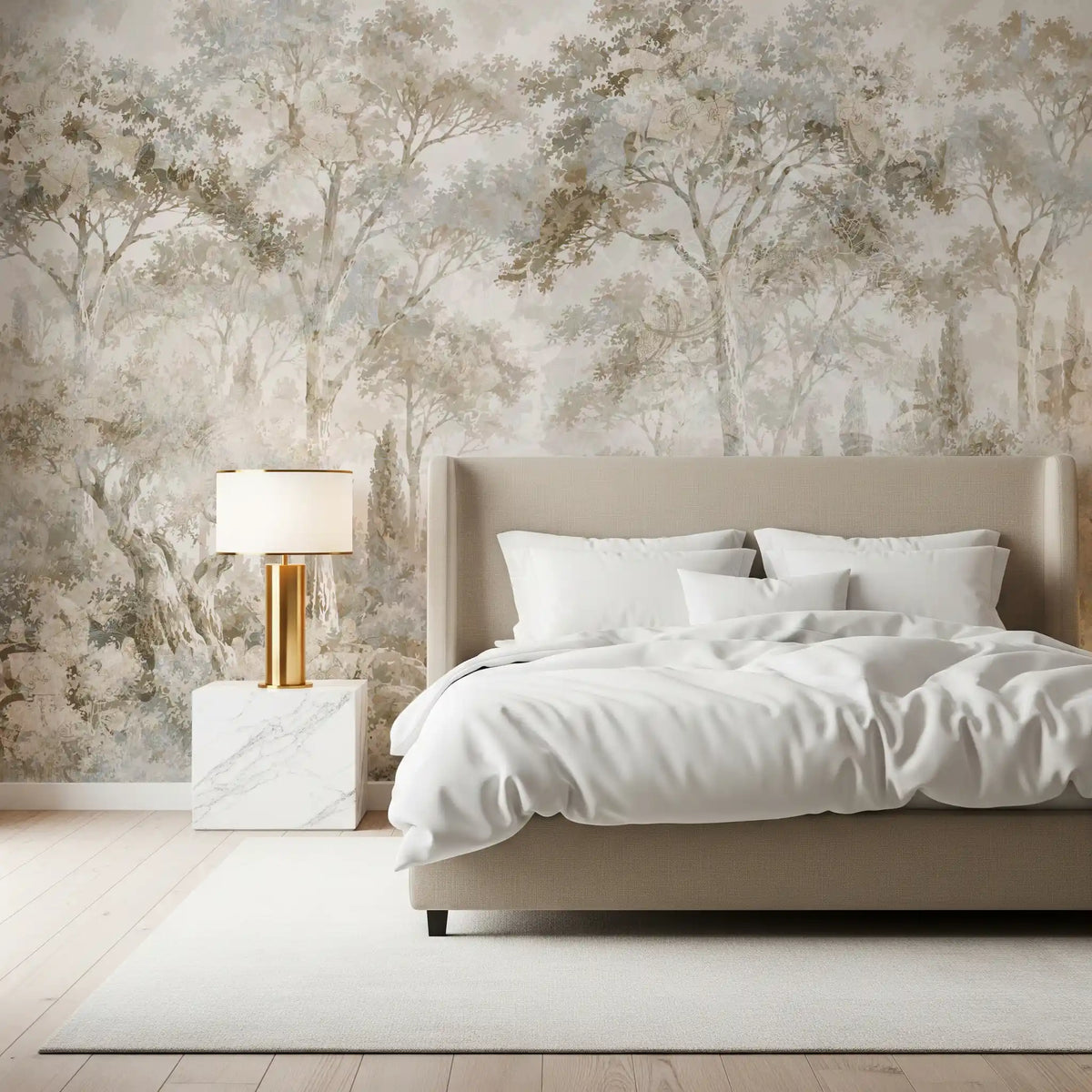 Misty Tuscan Forest Path Wall Mural