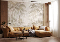 Oatmeal Mist Tropical Palm Path Wall Mural