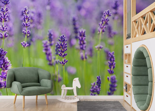 Abstract Floral Lavender Harmony Wall Mural