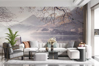Misty Morning Mountain Vista Wall Mural