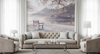 Misty Morning Mountain Vista Wall Mural