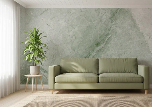 Serene Sage Marble Slab Wall Mural