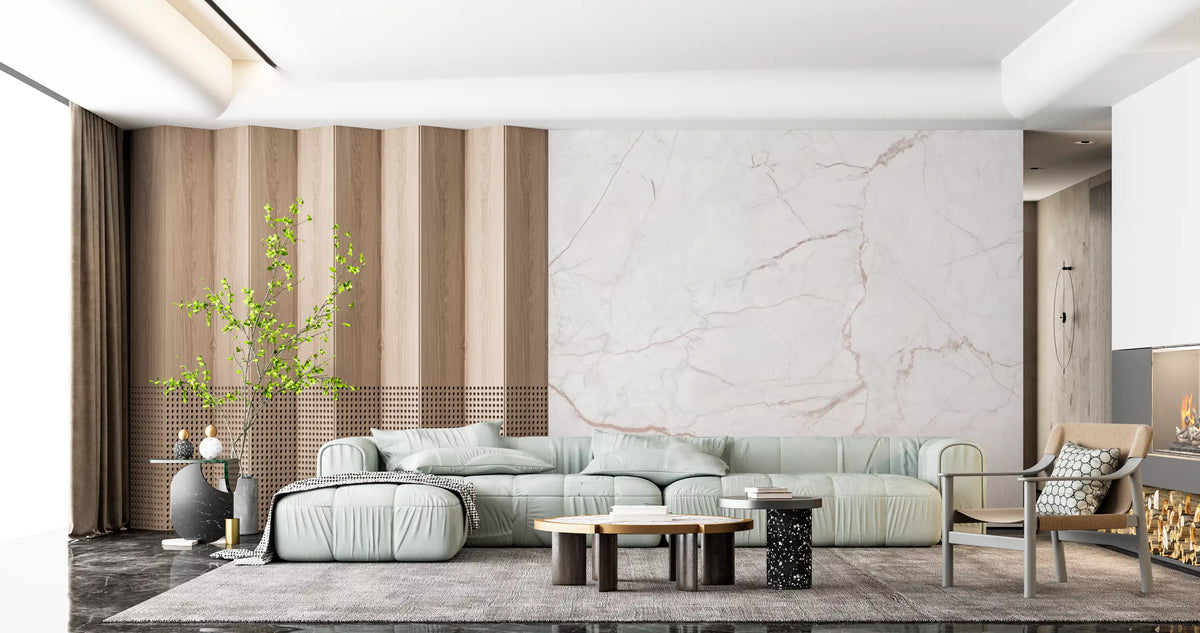 Calacatta Rose Vein Stone Wall Mural