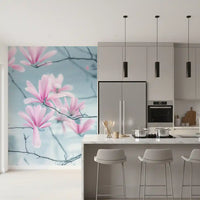 Minimalist Magnolia Branches Wall Mural