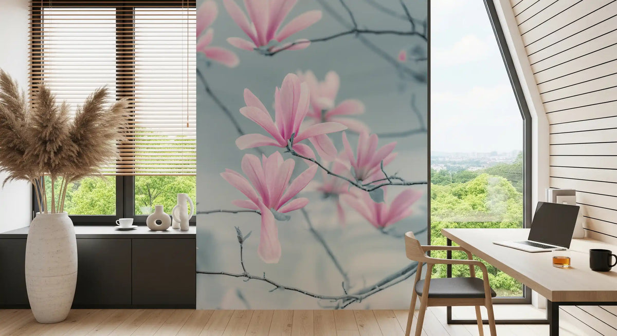 Minimalist Magnolia Branches Wall Mural