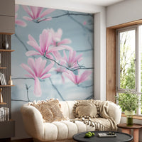 Minimalist Magnolia Branches Wall Mural