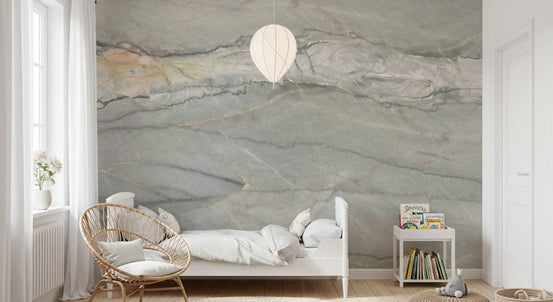 Serene Grey Marble Vein Wall Mural