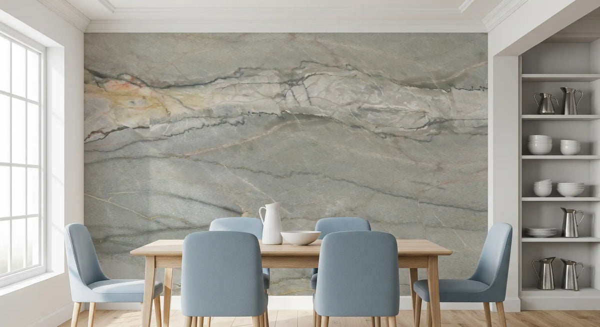 Serene Grey Marble Vein Wall Mural