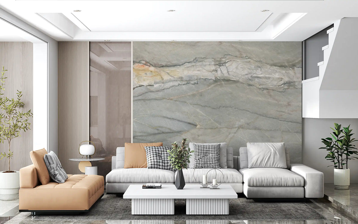 Serene Grey Marble Vein Wall Mural
