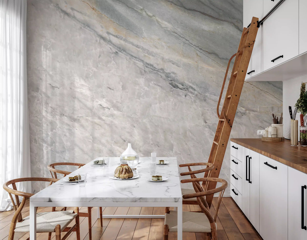 Serene Grey Marble Texture Wall Mural