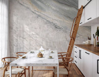 Serene Grey Marble Texture Wall Mural