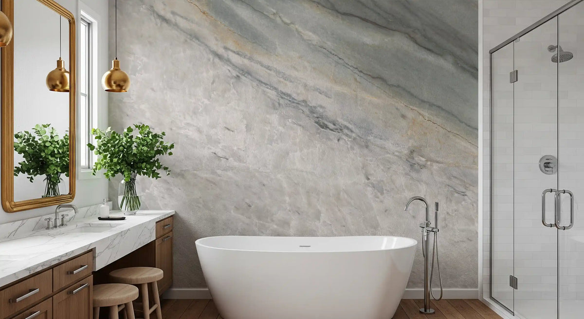 Serene Grey Marble Texture Wall Mural